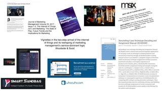 Vignettes in the two-step arrival of the internet
of things and its reshaping of marketing
management’s service-dominant logic
Woodside & Sood
Journal of Marketing
Management Volume 33, 2017 -
Issue 1-2: The Internet of Things
(IoT) and Marketing: The State of
Play, Future Trends and the
Implications for Marketing
 