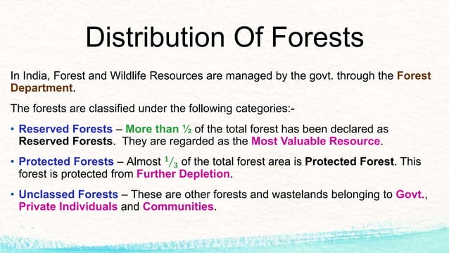 Forest and Wildlife Resources Class - 10th | PPTX | Geography | Science