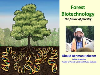 Khalid Rehman Hakeem
Fellow Researcher
Faculty of Forestry, Universiti Putra Malaysia
Forest
Biotechnology
The future of forestry
 