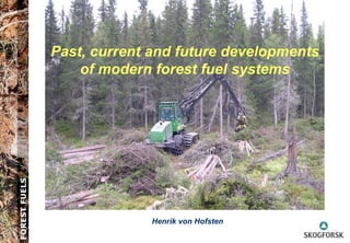 Past, current and future developments
    of modern forest fuel systems




             Henrik von Hofsten
 