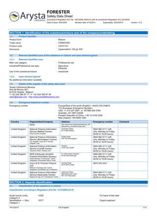 Forester msds | PDF