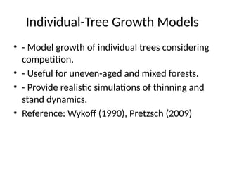 Forest_Growth_Models.pptx FOREST GROWTH MODEL | PPTX