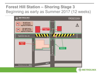Forest Hill Station – Shoring Stage 3
Beginning as early as Summer 2017 (12 weeks)
 