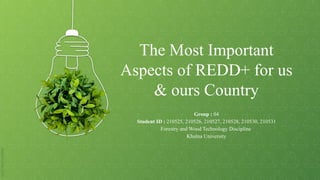 REDD+ (Reducing Emissions from Deforestation and Forest Degradation) | PPTX