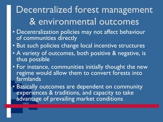 Forest management decentralization in Kenya: Effects on household farm forestry decisions in Kakamega