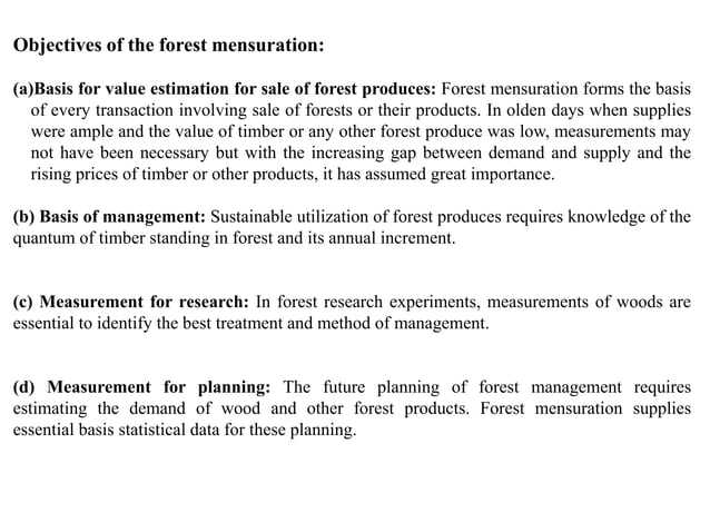 Forest mensuration | PPTX