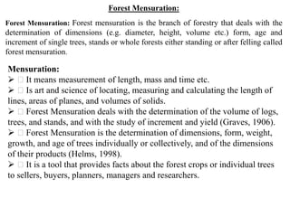 Forest mensuration | PPT