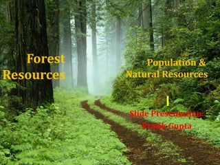 Forest
Resources
Population &
Natural Resources
Slide Presentation:
Pratik Gupta
 