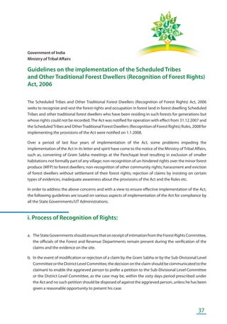 Forest rights act rules book | PDF