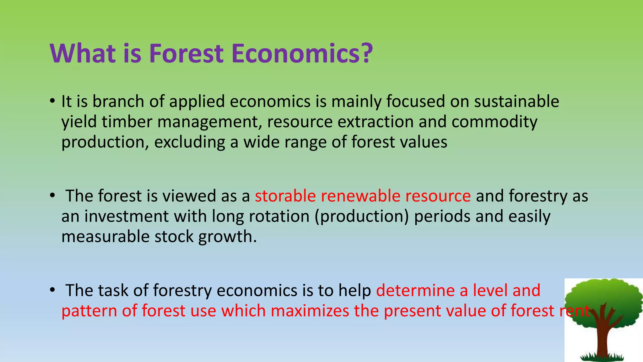 Forestry economics ppt | PPTX