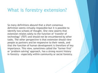 Forestry extension A Presentation By Mr Allah Dad Khan Former Director ...