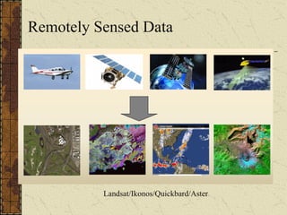 Remotely Sensed Data
Landsat/Ikonos/Quickbard/Aster
 