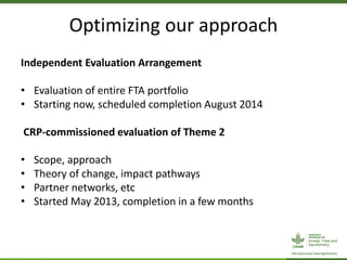 ForestsTreesAgroforestry – Presentation for Discussion with Donors and Partners – June 2013
