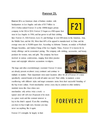 PPT - Forever 21 PowerPoint Presentation, free download - ID:1844742