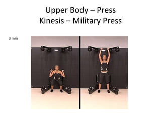 Upper Body – Press
Kinesis – Military Press
3 min