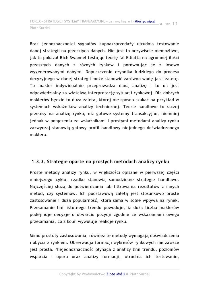Forex 3. strategie i systemy transakcyjne chomikuj