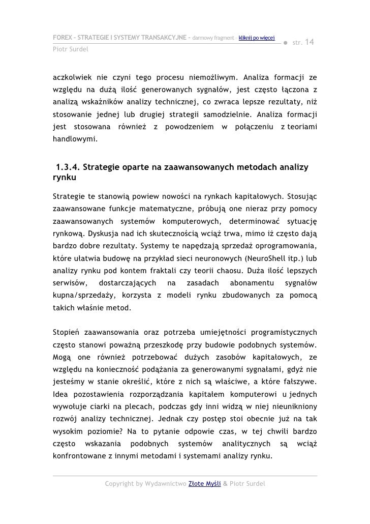 Forex 3. strategie i systemy transakcyjne chomikuj