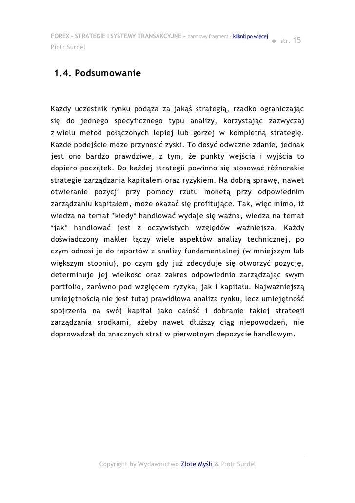 Forex 3. strategie i systemy transakcyjne chomikuj
