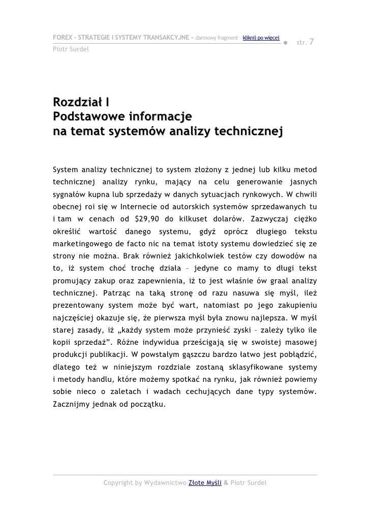 Forex 3. strategie i systemy transakcyjne chomikuj