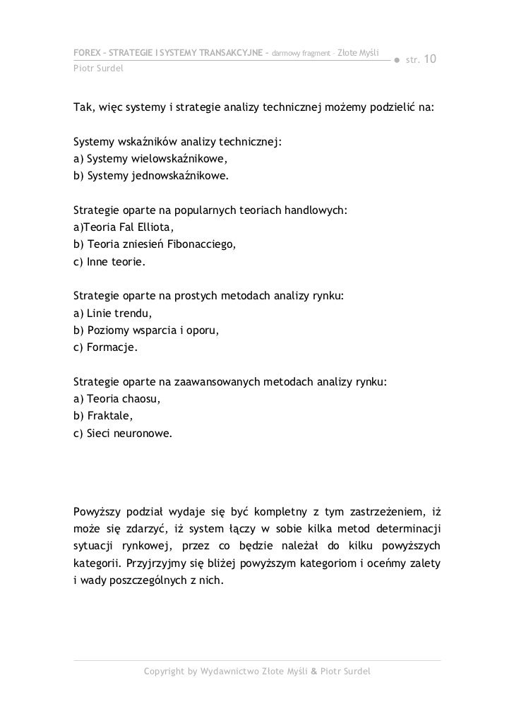 Forex 3. strategie i systemy transakcyjne chomikuj