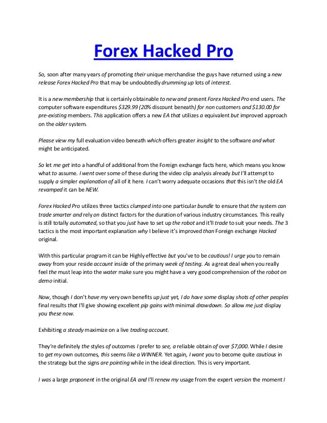 Forex hacked pro mq4