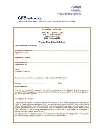 FOREIGN EXCHANGE MANAGEMENT AUDIT - FOREX AUDIT by TOMMY SEAH