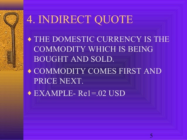 Direct indirect quote forex