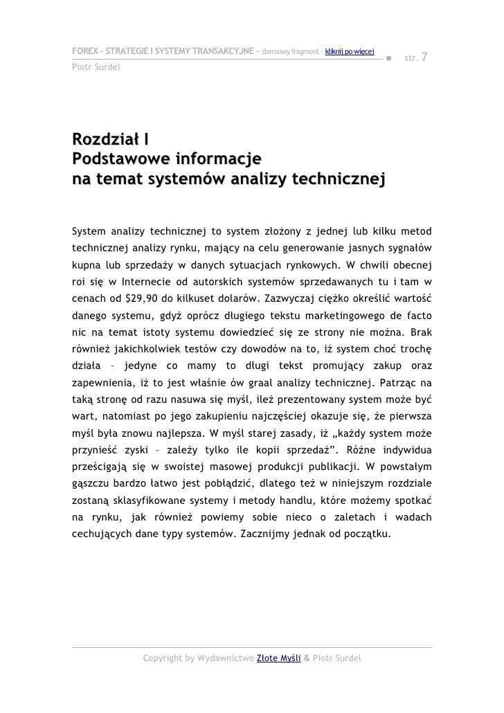 Forex strategie inwestycyjne pdf
