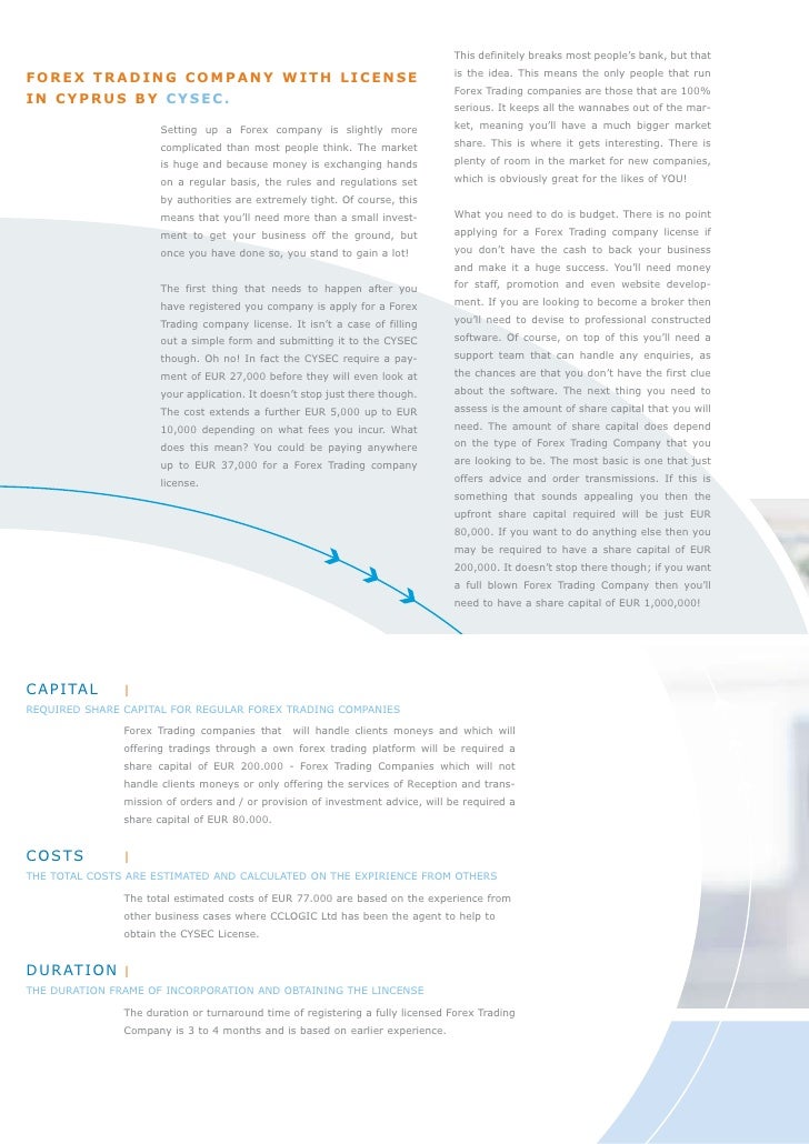 Forex Trading Company Brochure - 