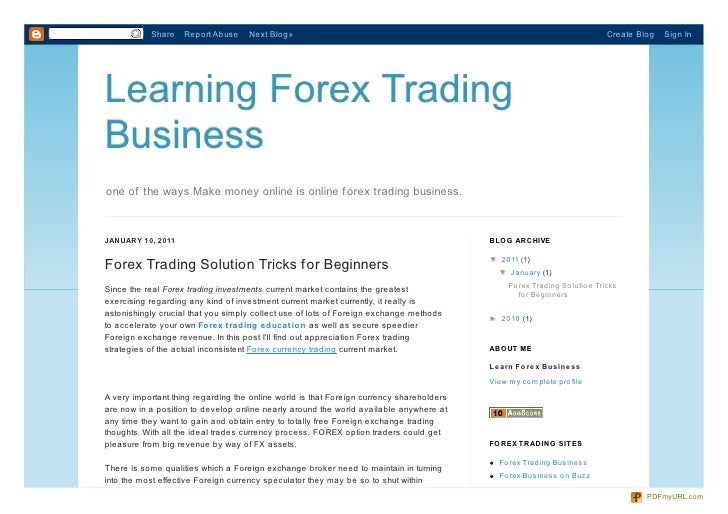 Forex trading tricks