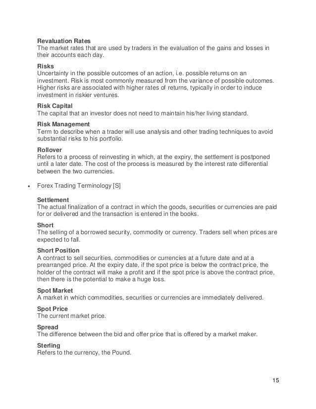 Forex Trading Terminologies - 