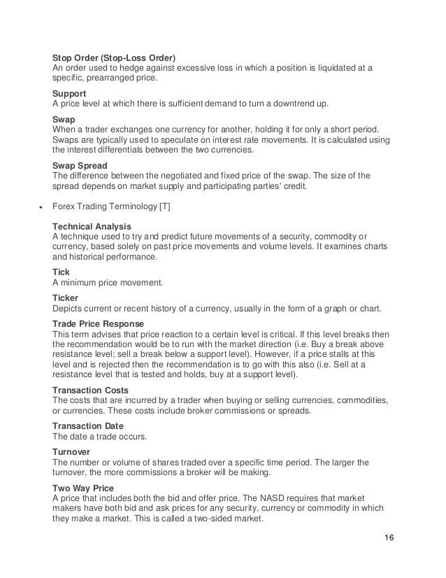 Forex Trading Terminologies - 