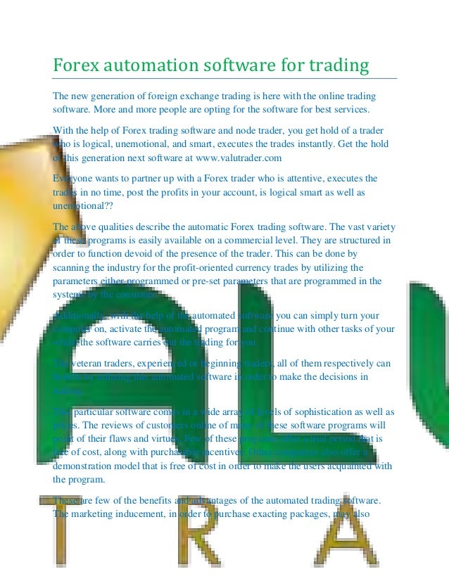 Forex Automation Software For Trading - 