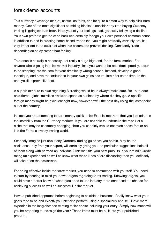 Forex Demo Accounts - 