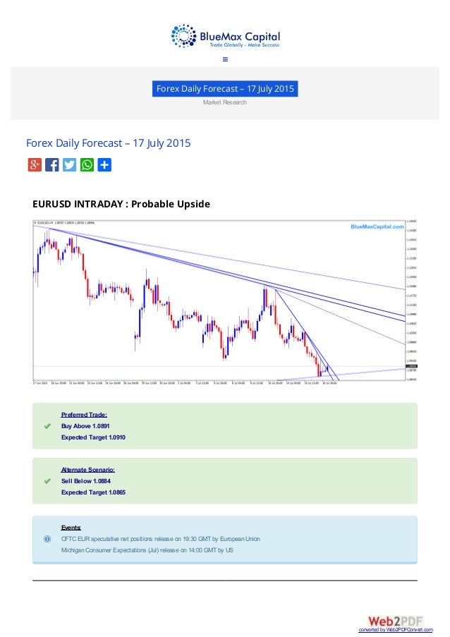 Forex weekly forecast