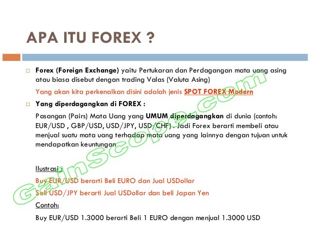 Pengertian dasar forex