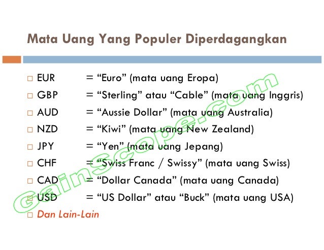 Pasangan mata uang perdagangan biner