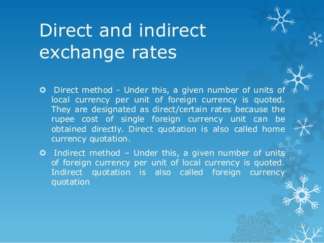 Direct and indirect quotation in forex
