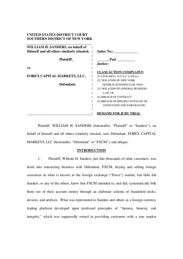 Forex Executed Complaint - 