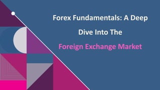 Forex Fundamentals: A Deep
Dive Into The
Foreign Exchange Market
 