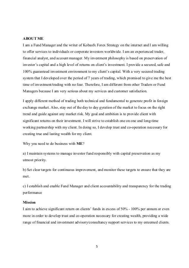 Forex fund management agreement