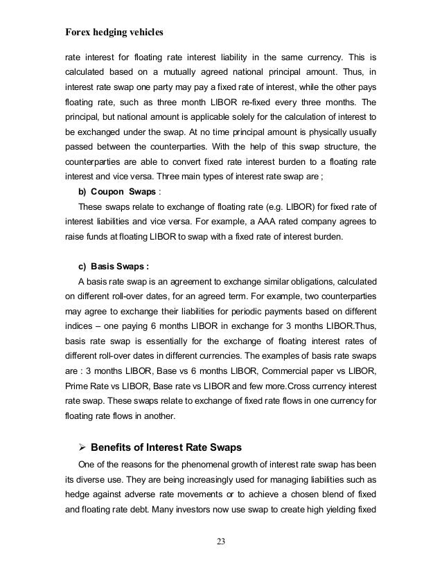 Corporate forex hedging