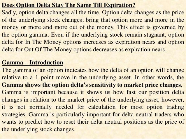 Gamma trading options part ii