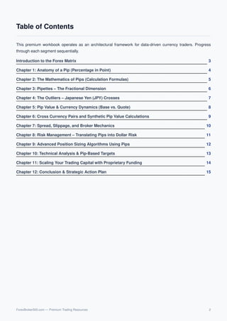 Institutional Trading Masterclass: Forex Pips, Risk & Position Sizing | PDF