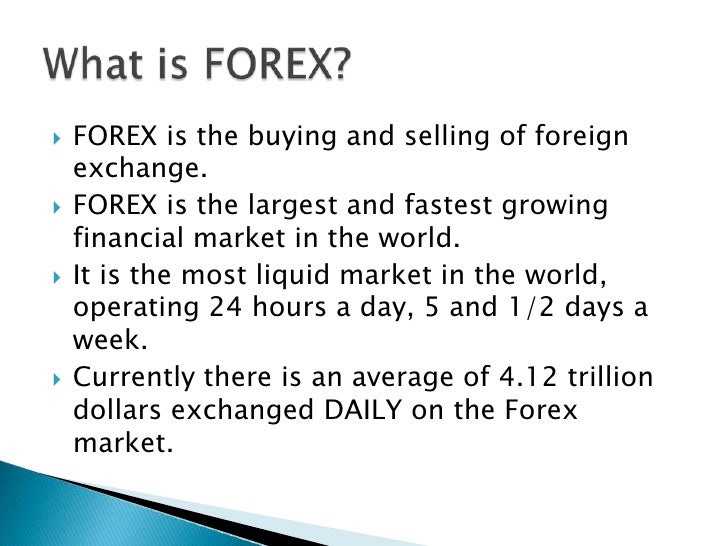 Forex market instruments ppt