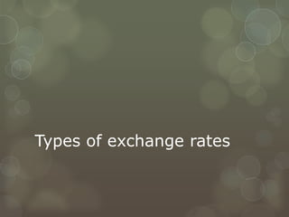 Types of exchange rates
 