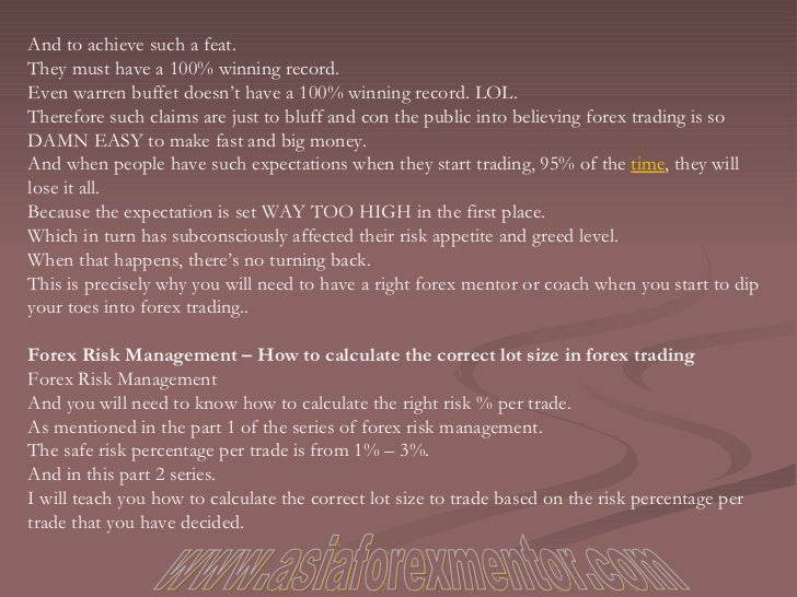 Forex risk per trade
