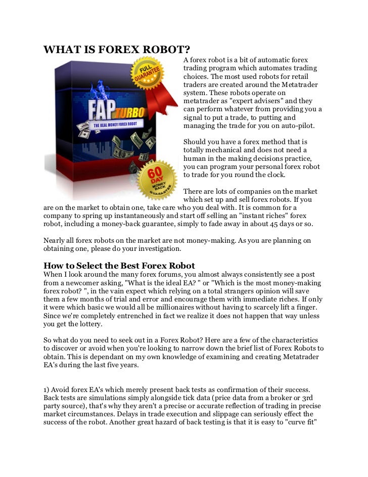 Forex robot review 2012