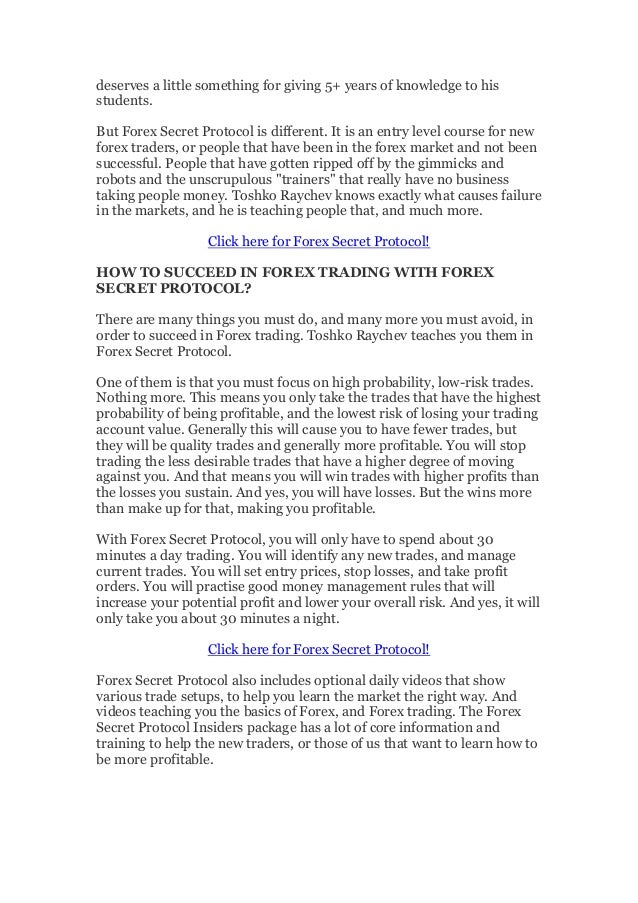 Forex secret protocol review