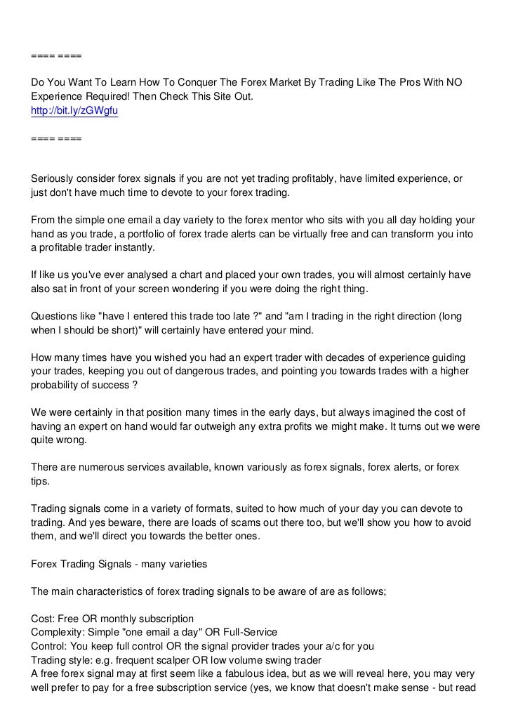 How To Follow The Signals To Trade Like A Pro - 